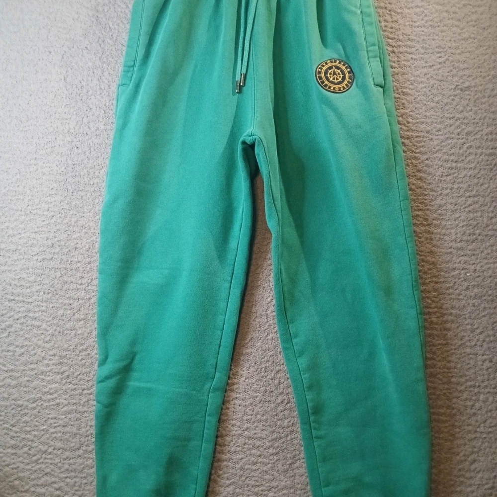 Vctry Mens Lounge Joggers Sweatpants Small Green Drawstring Pockets